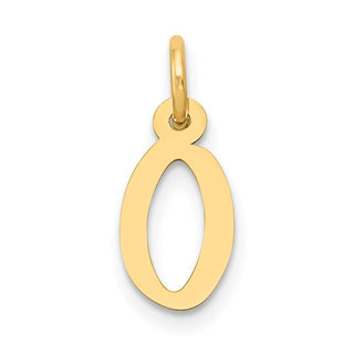 10K Yellow Gold Small Slanted Block Initial O Charm