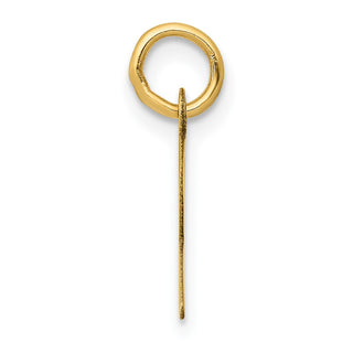10K Yellow Gold Small Slanted Block Initial R Charm