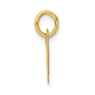10K Yellow Gold Small Slanted Block Initial W Charm