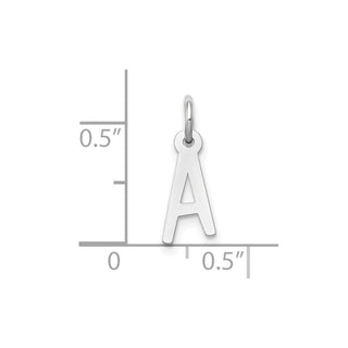 10k White Gold Small Slanted Block Initial A Charm