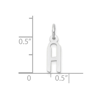 10k White Gold Small Slanted Block Initial H Charm