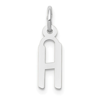 10k White Gold Small Slanted Block Initial H Charm