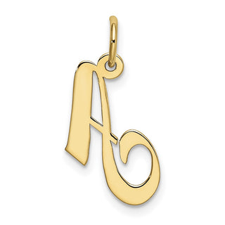 10K Yellow Gold Small Fancy Script Initial A Charm