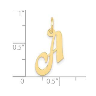 10K Yellow Gold Small Fancy Script Initial A Charm