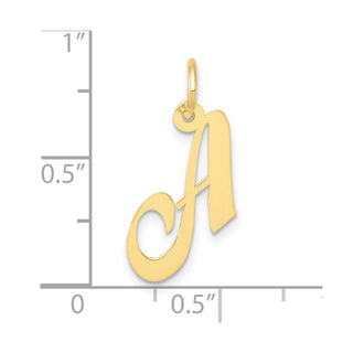 10K Yellow Gold Small Fancy Script Initial A Charm
