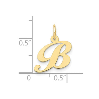 10K Yellow Gold Small Fancy Script Initial B Charm