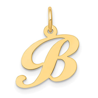 10K Yellow Gold Small Fancy Script Initial B Charm
