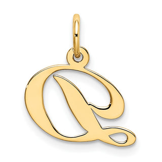 10K Yellow Gold Small Fancy Script Initial D Charm