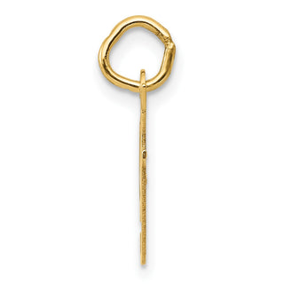 10K Yellow Gold Small Fancy Script Initial F Charm