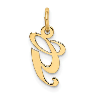 10K Yellow Gold Small Fancy Script Initial G Charm