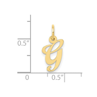 10K Yellow Gold Small Fancy Script Initial G Charm