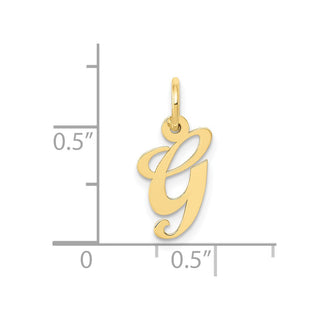 10K Yellow Gold Small Fancy Script Initial G Charm