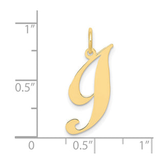 10K Yellow Gold Small Fancy Script Initial I Charm
