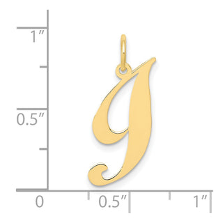 10K Yellow Gold Small Fancy Script Initial I Charm