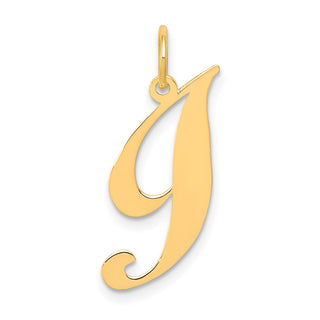 10K Yellow Gold Small Fancy Script Initial I Charm