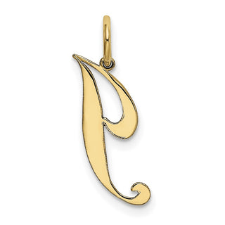 10K Yellow Gold Small Fancy Script Initial J Charm