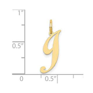 10K Yellow Gold Small Fancy Script Initial J Charm