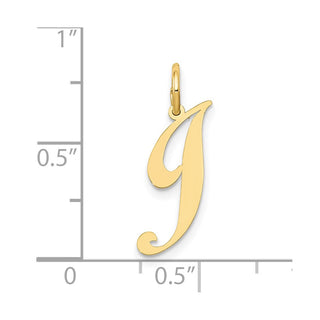 10K Yellow Gold Small Fancy Script Initial J Charm
