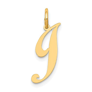 10K Yellow Gold Small Fancy Script Initial J Charm