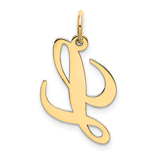 10K Yellow Gold Small Fancy Script Initial L Charm