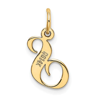 10K Yellow Gold Small Fancy Script Initial S Charm