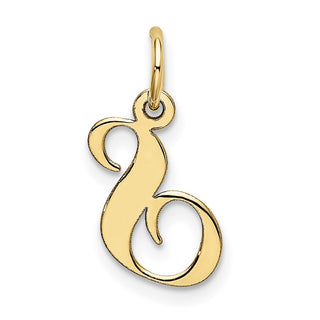 10K Yellow Gold Small Fancy Script Initial S Charm