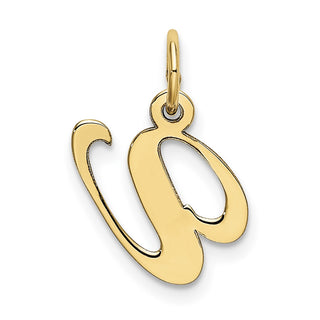 10K Yellow Gold Small Fancy Script Initial V Charm