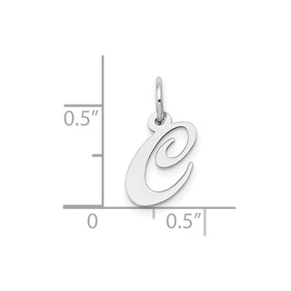 10k White Gold Small Fancy Script Initial C Charm