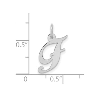 10k White Gold Small Fancy Script Initial F Charm