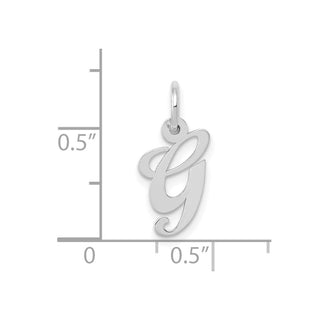 10k White Gold Small Fancy Script Initial G Charm