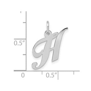 10k White Gold Small Fancy Script Initial H Charm