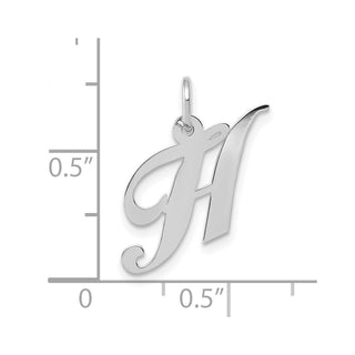 10k White Gold Small Fancy Script Initial H Charm