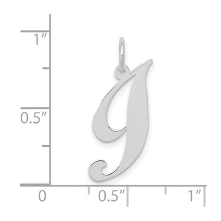 10k White Gold Small Fancy Script Initial I Charm