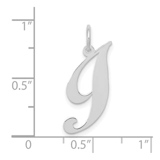 10k White Gold Small Fancy Script Initial I Charm