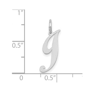 10k White Gold Small Fancy Script Initial J Charm