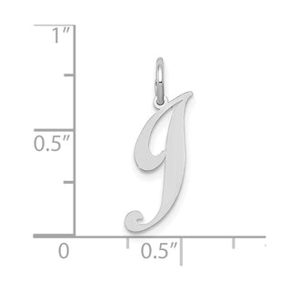 10k White Gold Small Fancy Script Initial J Charm