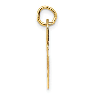 10K Yellow Gold Large Fancy Script Letter E Initial Charm