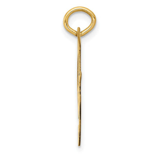 10K Yellow Gold Large Fancy Script Letter F Initial Charm