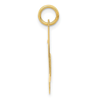10K Yellow Gold Large Fancy Script Letter L Initial Charm