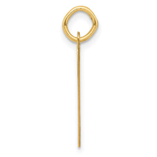 10K Yellow Gold Large Fancy Script Letter V Initial Charm