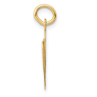 10K Yellow Gold Large Fancy Script Letter W Initial Charm