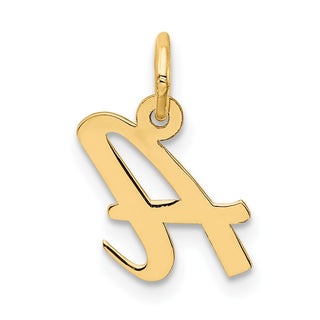 10K Yellow Gold Small Script Initial A Charm 10YC658A