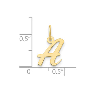 10K Yellow Gold Small Script Initial A Charm 10YC658A