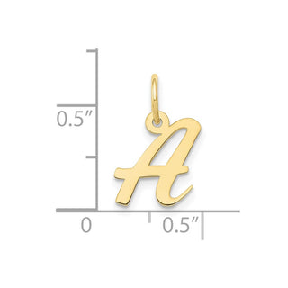 10K Yellow Gold Small Script Initial A Charm 10YC658A