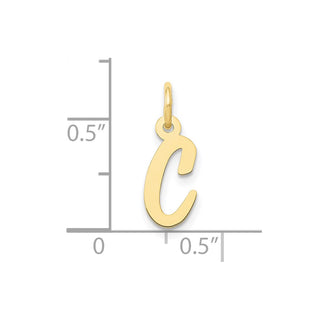 10K Yellow Gold Small Script Initial C Charm 10YC658C
