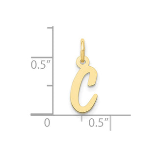 10K Yellow Gold Small Script Initial C Charm 10YC658C