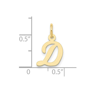 10K Yellow Gold Small Script Initial D Charm 10YC658D
