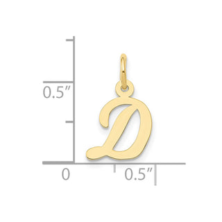 10K Yellow Gold Small Script Initial D Charm 10YC658D