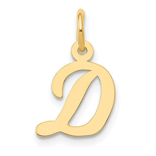 10K Yellow Gold Small Script Initial D Charm 10YC658D