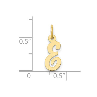 10K Yellow Gold Small Script Initial E Charm 10YC658E